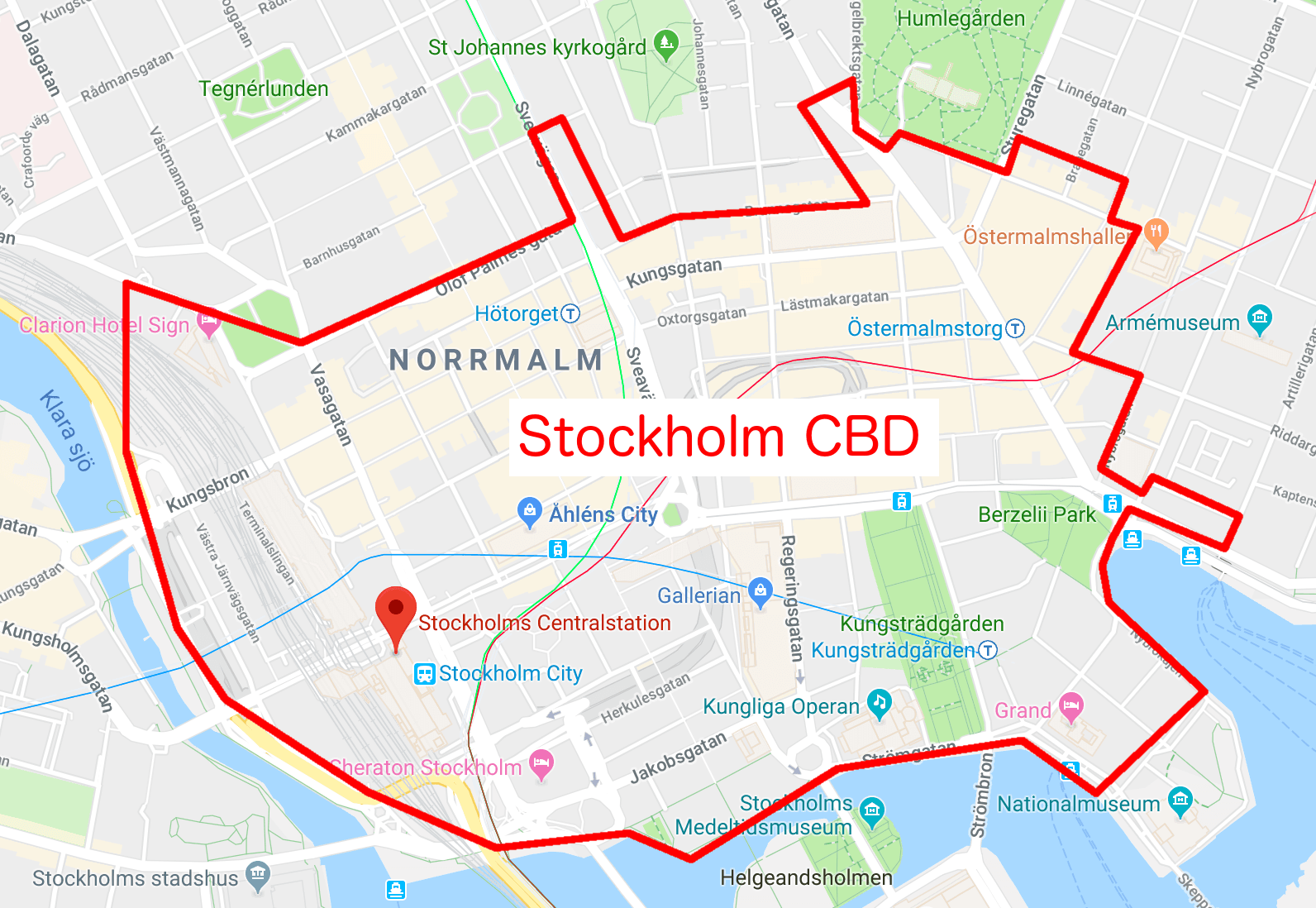 Stockholm CBD central business district